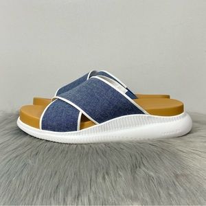 Cole Haan 2 ZeroGrand Criss Cross Chambray Slide Sandals